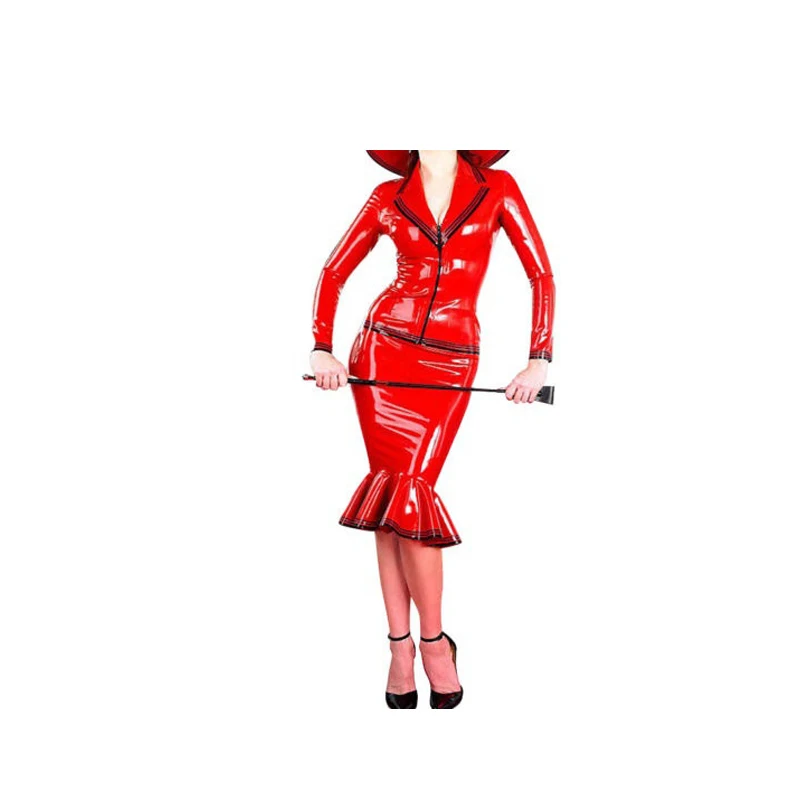 Xxl Women Fashion - Vestido de Látex Rojo, Elegante y