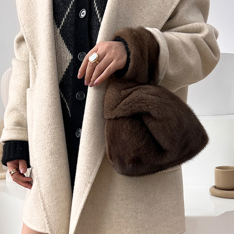 Women'S Real Y2K Fashion - Bolsos de Hombro de Peluche de