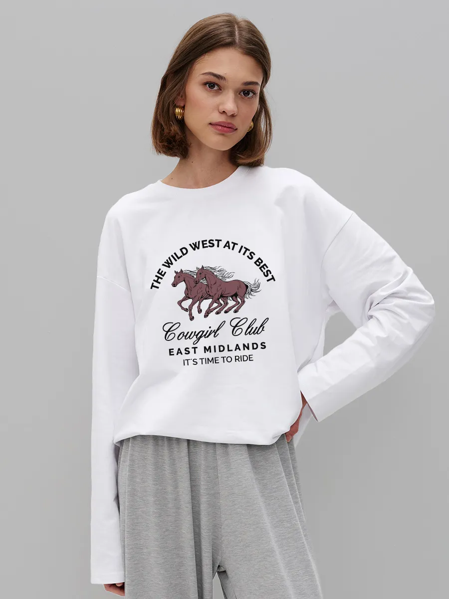 Women'S Fashion Wild West - Camiseta de manga larga con estampado