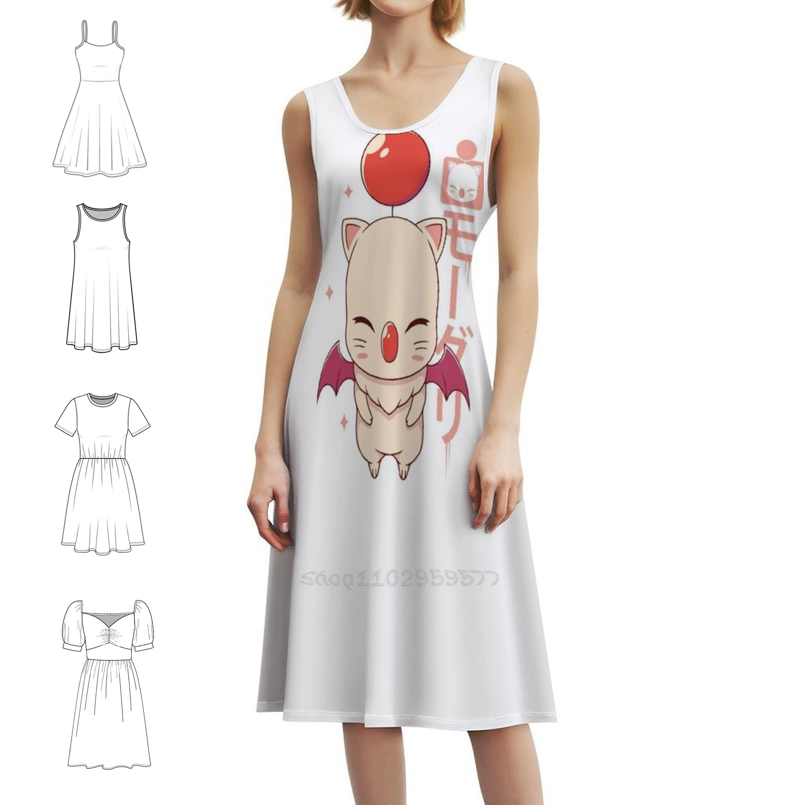 Women Fashion Gown - ¡Moogle Kupo! Vestido bohemio elegante, moda
