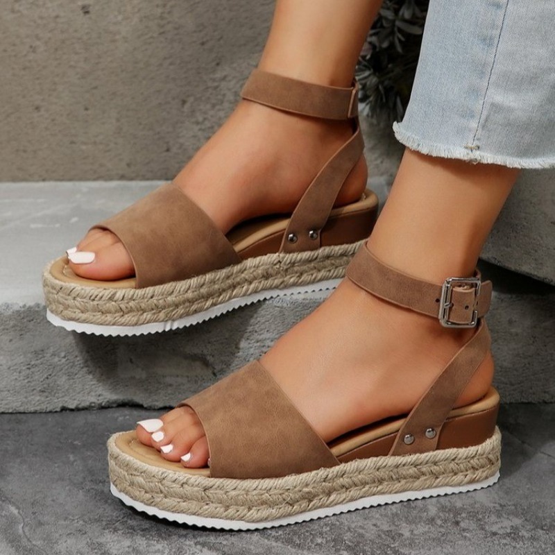 Women Fashion Simple - Sandalias de cuña para mujer, estilo