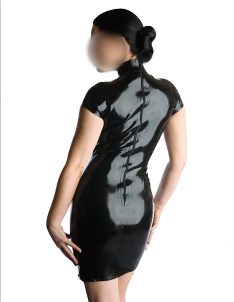 Vestido de látex negro hecho a - Women Fashion Reddit reseña y precio
