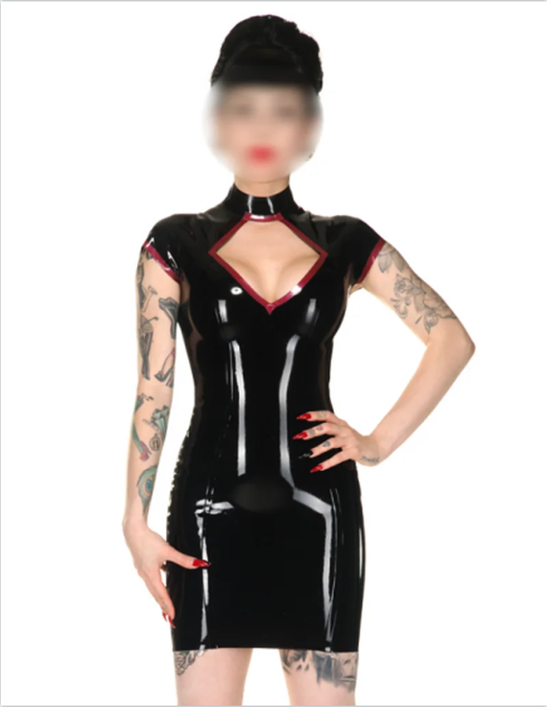 Vestido de látex negro hecho a - Women Fashion Reddit reseña y precio