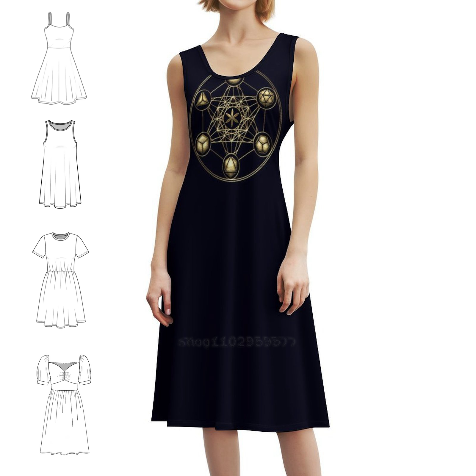Platonic Solid Metatrons Cube  - Women Fashion Gown reseña y precio