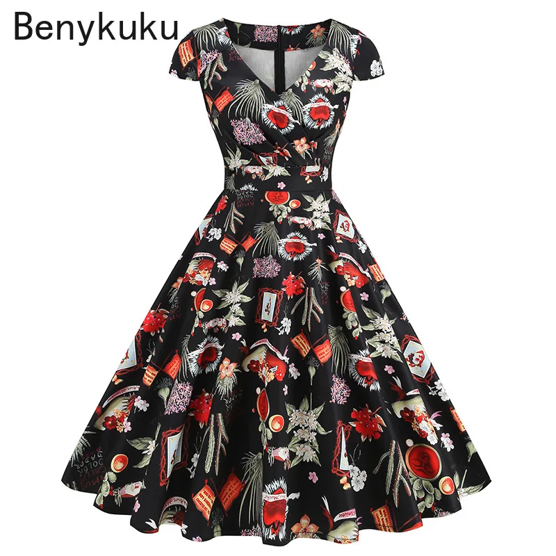 Vestido Estampado con Diseño d - Women'S Fashion Of The 50S reseña y precio