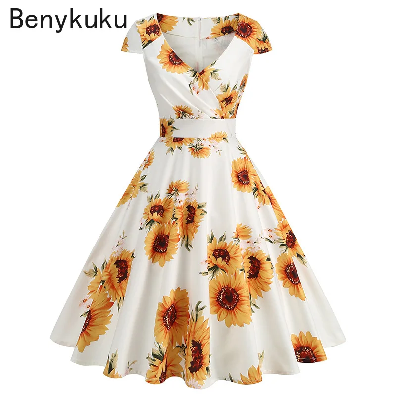 Vestido Estampado con Diseño d - Women'S Fashion Of The 50S reseña y precio