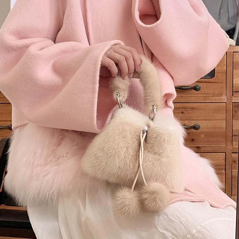 Bolso de mano de piel de visón - Women'S Real Y2K Fashion reseña y precio