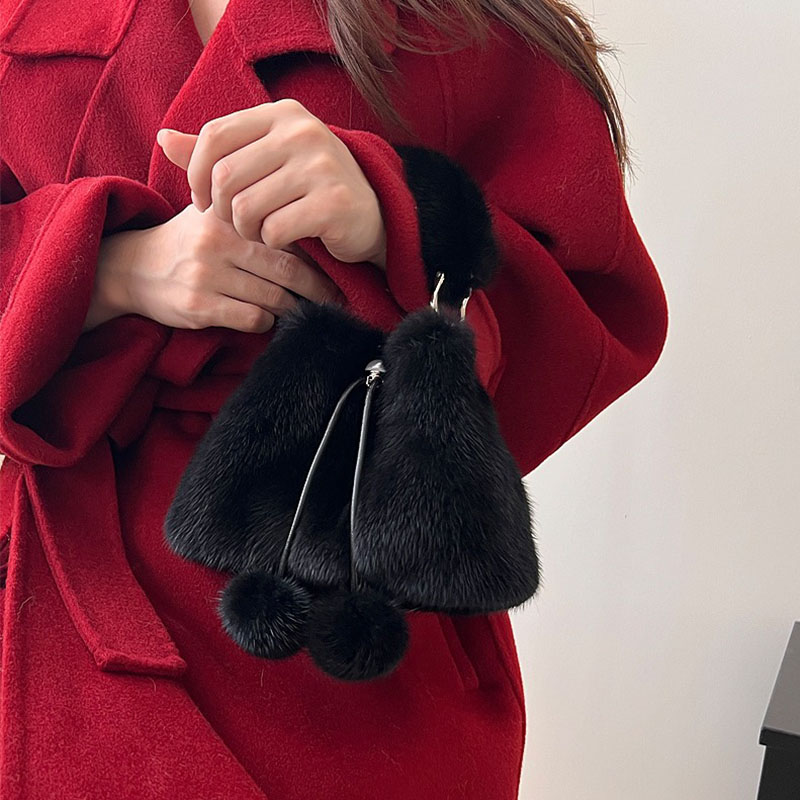 Bolso de mano de piel de visón - Women'S Real Y2K Fashion reseña y precio