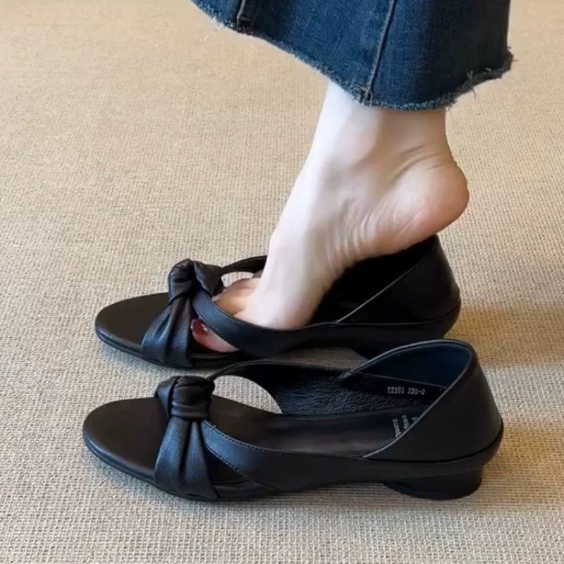 Sandalias de tacón bajo retro  - Women Fashion Simple reseña y precio