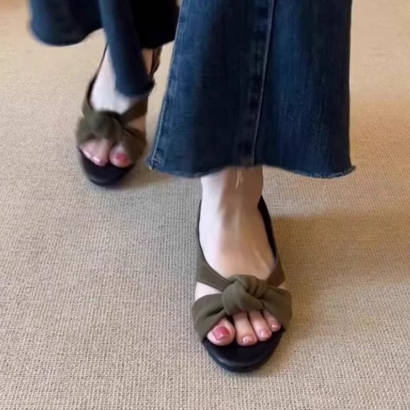 Sandalias de tacón bajo retro  - Women Fashion Simple reseña y precio