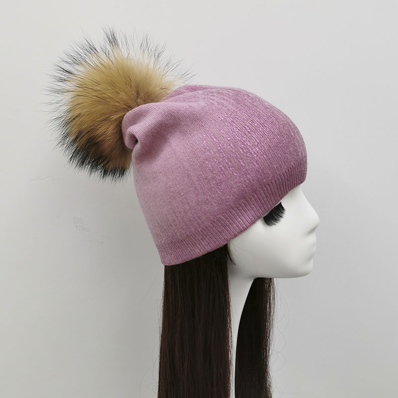 JANEFUR-gorro de Angora con po - Women'S Real Y2K Fashion reseña y precio