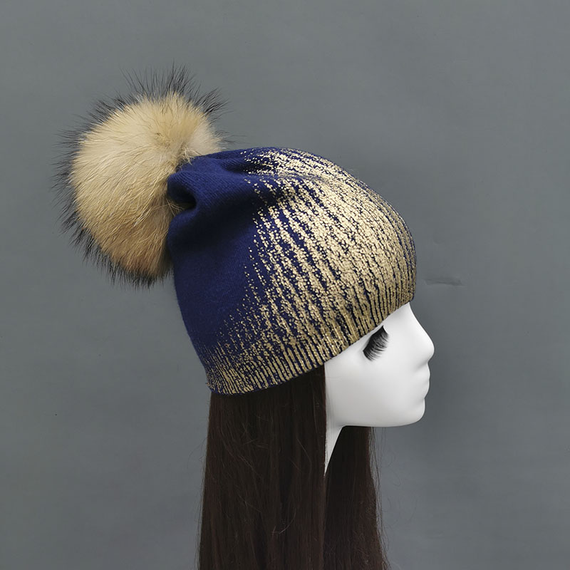 JANEFUR-gorro de Angora con po - Women'S Real Y2K Fashion reseña y precio